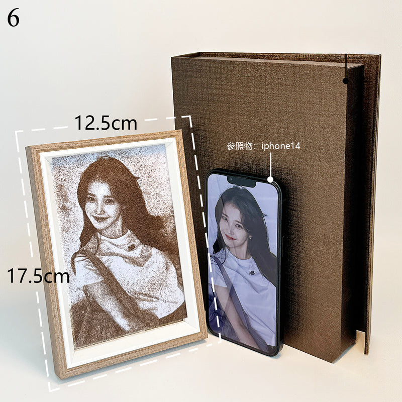 Custom Portrait Sand Art Frame + Lifelike Personality Capture + Unique 3D Resin Color Technique + Heartwarming Keepsake Gift
