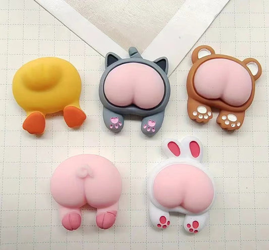 Cute Animal Butt Fridge Magnet – Resin Cartoon Decor for Kitchen & Photo Wall