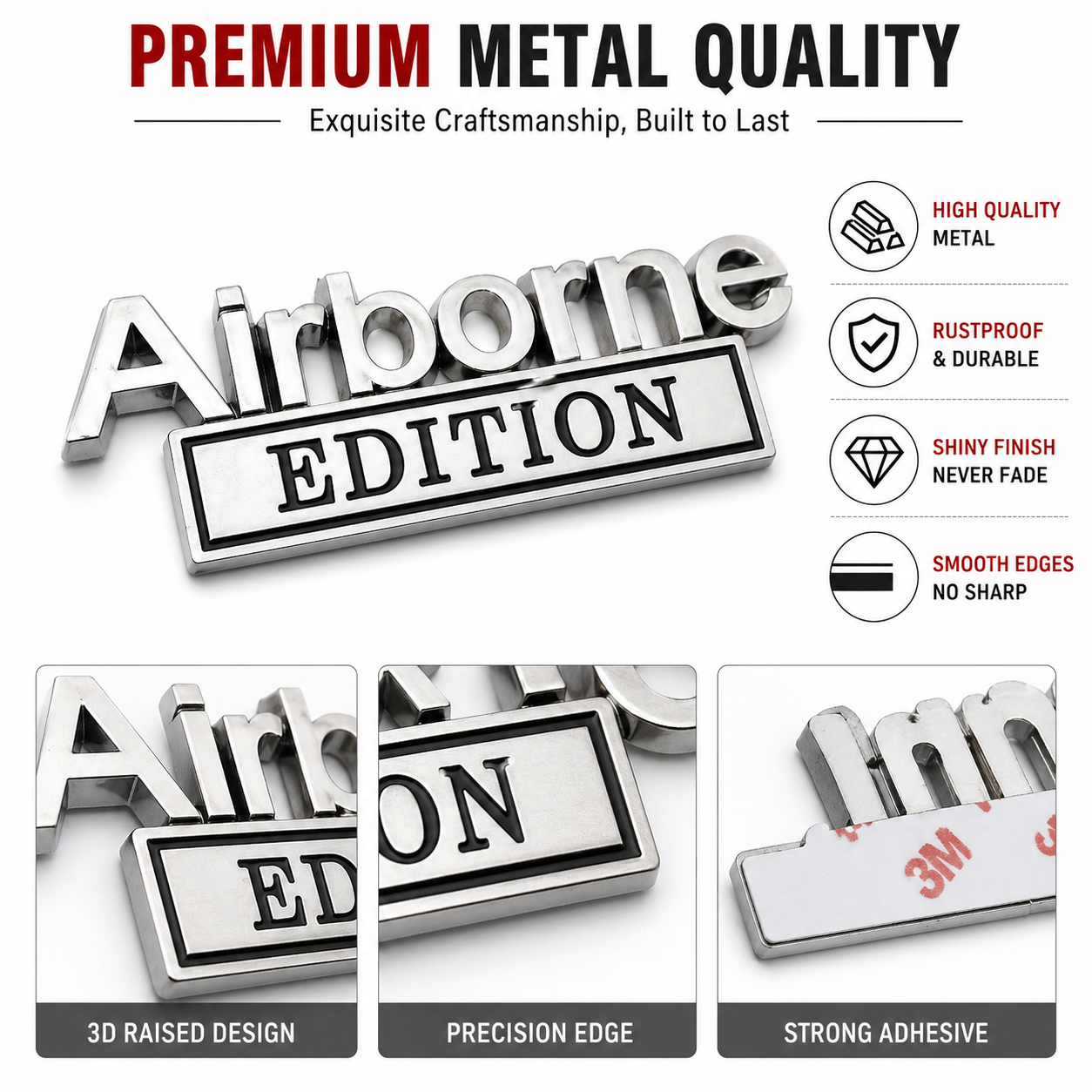 3D Metal Car Emblem Sticker EDITION Badge Auto Decal for Car Body Fender Trunk Chrome Black Custom Vehicle Decoration