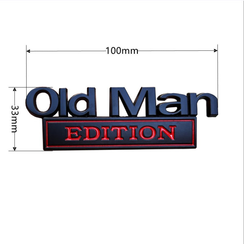 Car Metal “Old Man Edition” Emblem Badge Sticker – Trendy Custom Style, Durable 3D Metal Finish