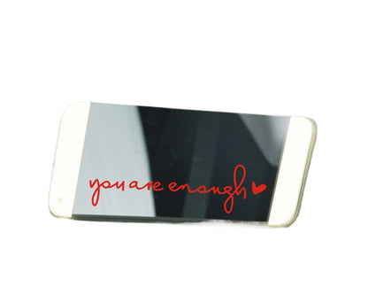 Car Mirror Decal – Reflective Safety Sticker “You Are Enough” | Motivational Quote Car Accessory