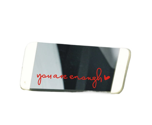 Car Mirror Decal – Reflective Safety Sticker “You Are Enough” | Motivational Quote Car Accessory