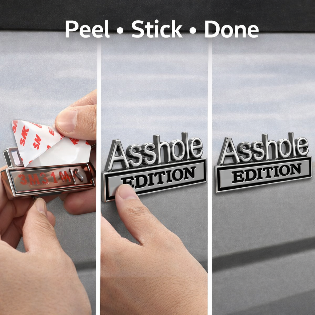 3D Metal Car Badge Sticker | Funny Custom Car Emblem for Truck SUV | Weatherproof Auto Tailgate Decal