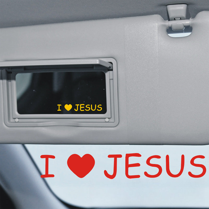 JESUS Car Sticker – Reflective Vinyl Decal with Mirror Finish, Faith-Inspired Waterproof Car Decor