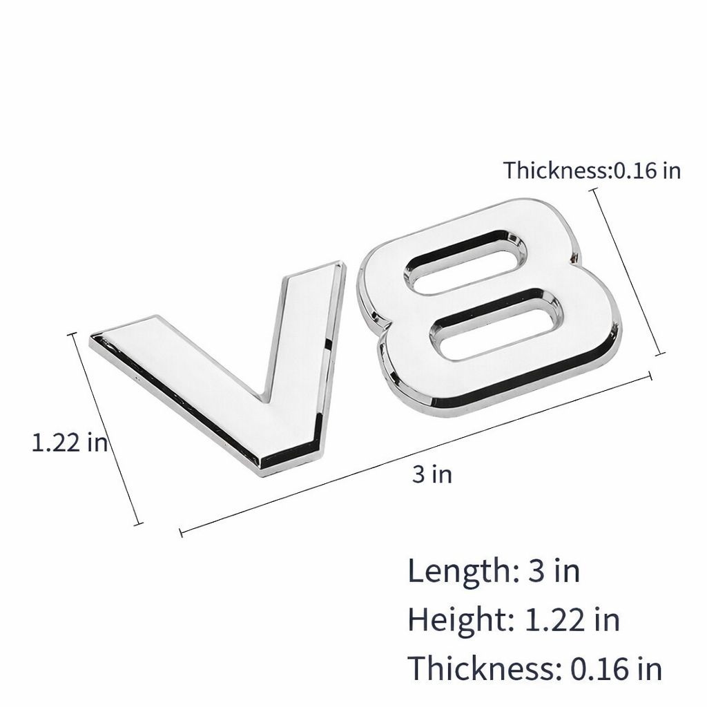 4x4 Metal Car Badge 3D Emblem V8 4WD Chrome Auto Decal Sticker