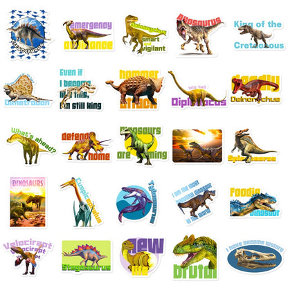 50PCS Dinosaur Stickers for Kids – Waterproof Cartoon Decals for DIY & Luggage