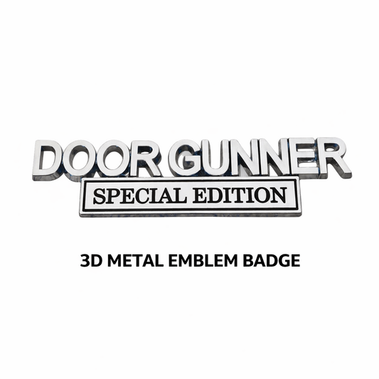 Door Gunner Edition 3D Metal Car Emblem Badge – Military Style Auto Decal for Truck SUV Fender Tailgate