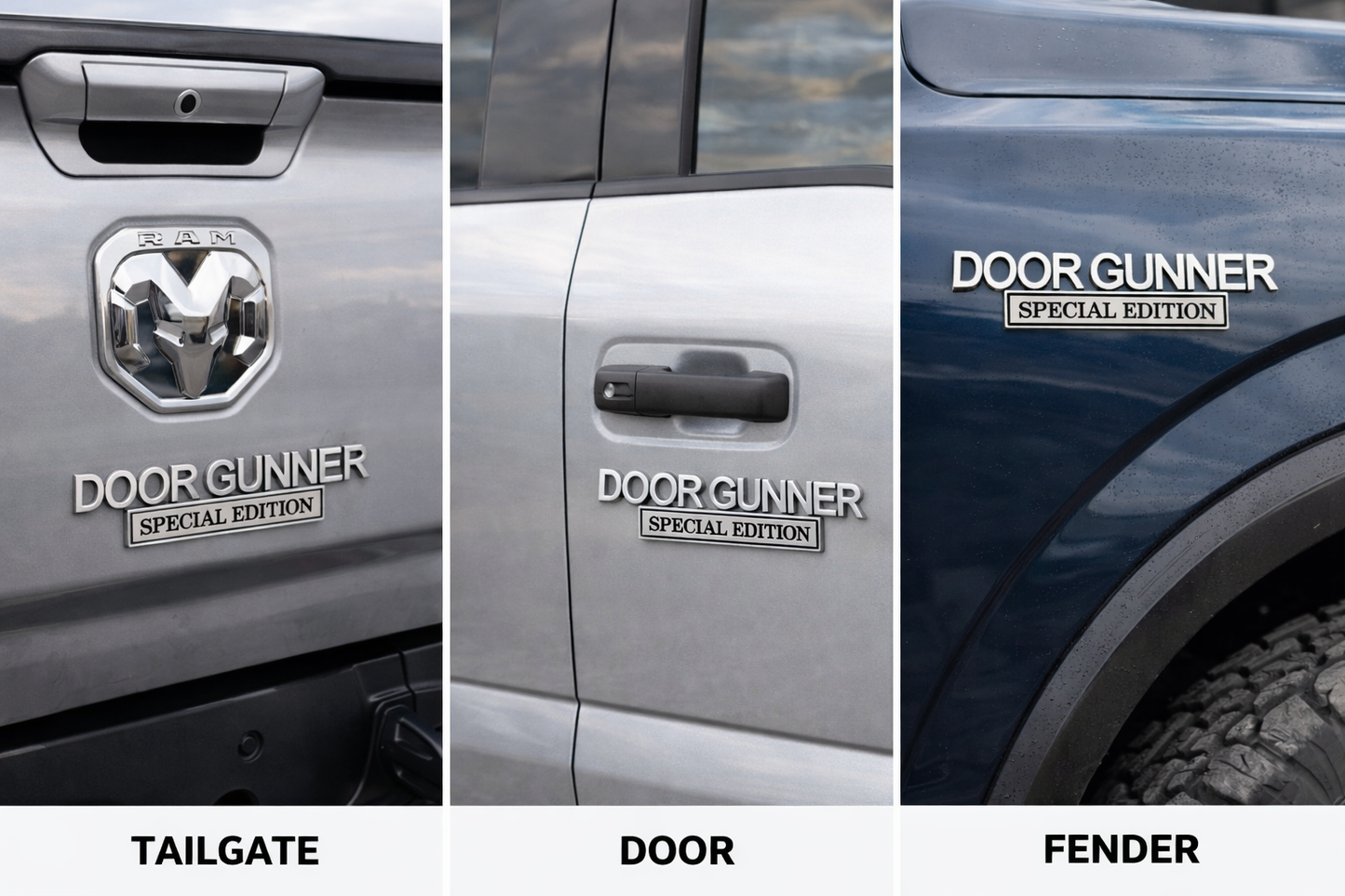 Door Gunner Edition 3D Metal Car Emblem Badge – Military Style Auto Decal for Truck SUV Fender Tailgate