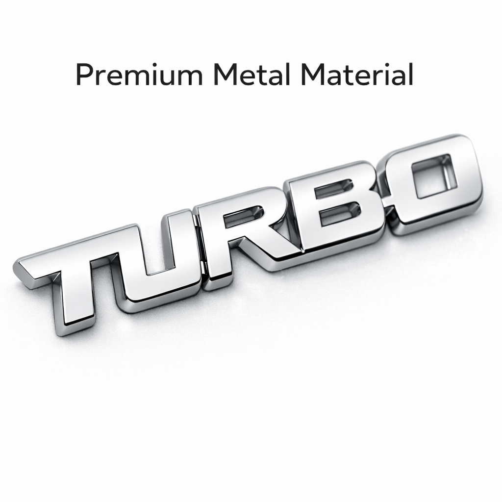 Turbo Limited Edition Metal Car Badge – 3D Alloy Emblem Sticker for Car Fender, Trunk, Hood Decoration, Universal Auto Styling