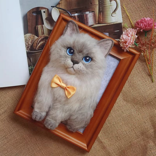 Custom Felted Pet Doll Photo Frames | Realistic Cat Dog Keepsake | DIY Memorial Frame Gift | Handmade with Love