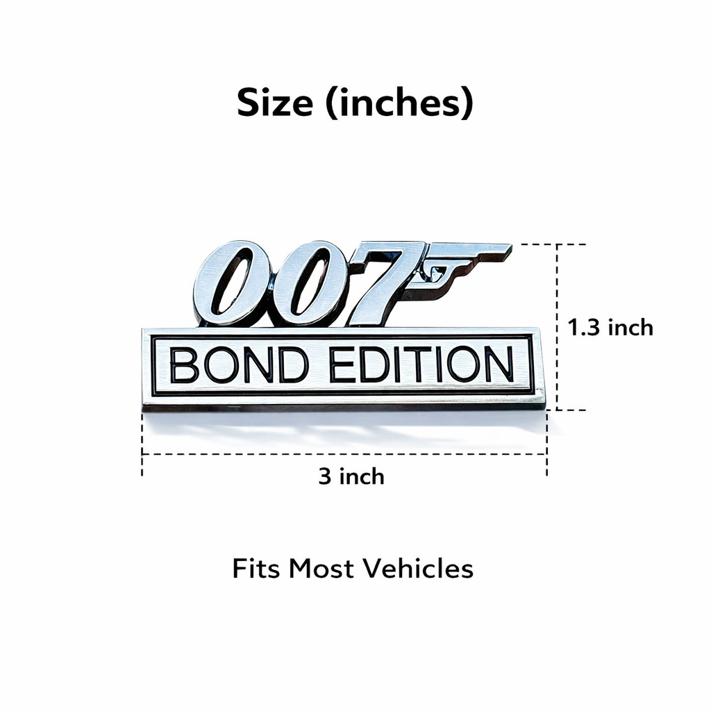 007 Edition 3D Metal Car Emblem Badge – Bond Style Auto Fender Trunk Decal, Waterproof Adhesive Vehicle Decoration