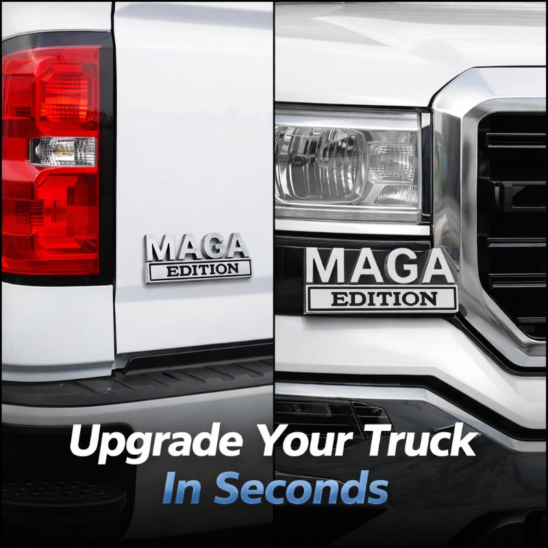 3D Metal MAGA Edition Car Badge | Truck Fender Emblem | Weatherproof Vehicle Tailgate Sticker