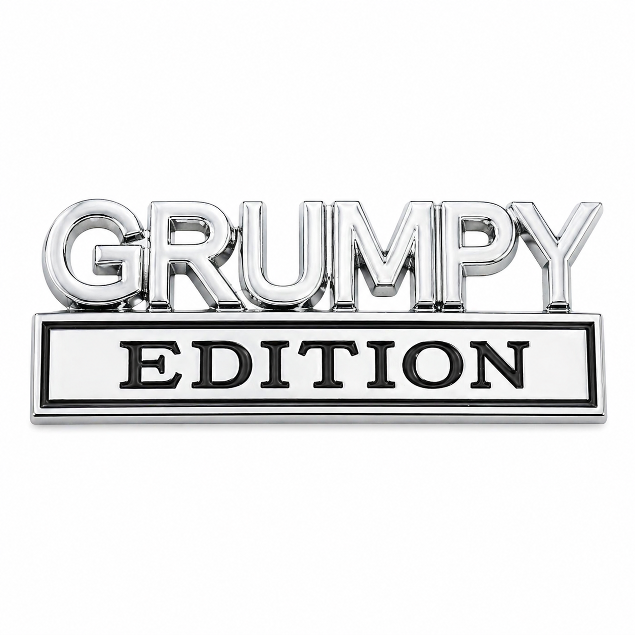 Grumpy Edition Metal Car Badge, 3D Fender Emblem Sticker, Funny Car Decal, Auto Side Body Badge, Waterproof Vehicle Decoration