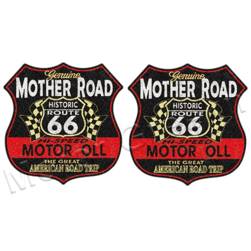 Retro Motorcycle Sticker – Waterproof Matte Route 66 Decal | Durable USA Road Trip Decor | Car, Laptop, Bike Vibes