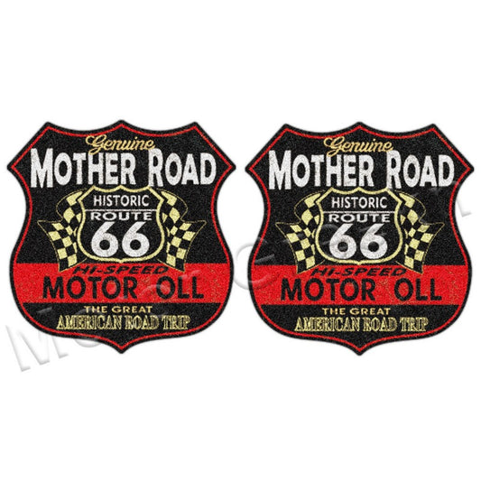 Retro Motorcycle Sticker – Waterproof Matte Route 66 Decal | Durable USA Road Trip Decor | Car, Laptop, Bike Vibes