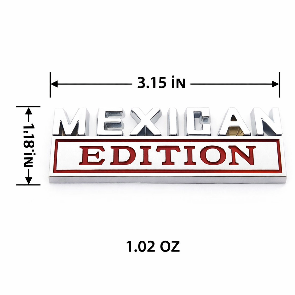 Mexican Edition Car Fender Badge | Aluminum Alloy Car Emblem Sticker | Universal Car Body Side Badge for Cars Trucks SUV