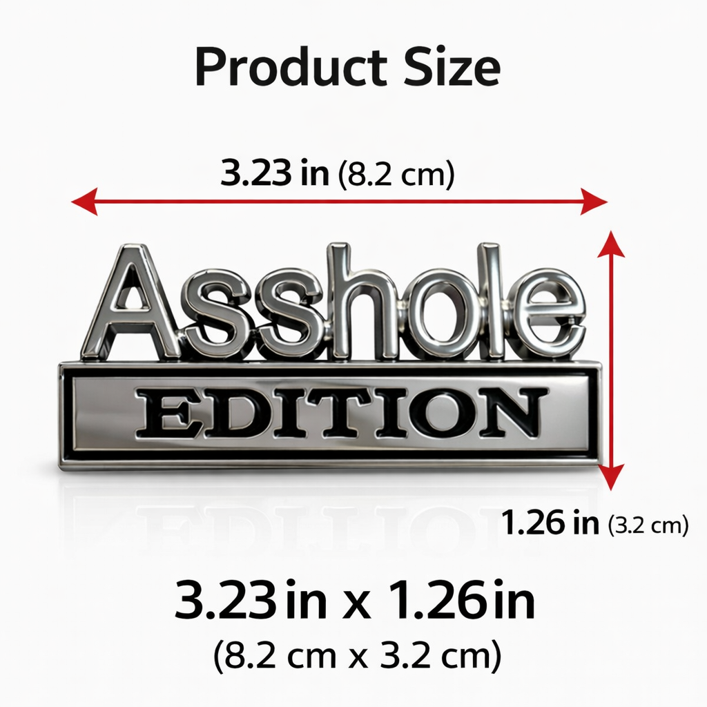 3D Metal Car Badge Sticker | Funny Custom Car Emblem for Truck SUV | Weatherproof Auto Tailgate Decal
