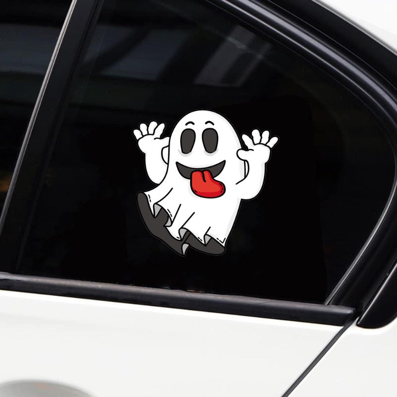 Halloween Car Stickers Ghost Witch PVC Decals – Self-Adhesive, Waterproof, Unique Decoration for Spooky Holiday Vibes