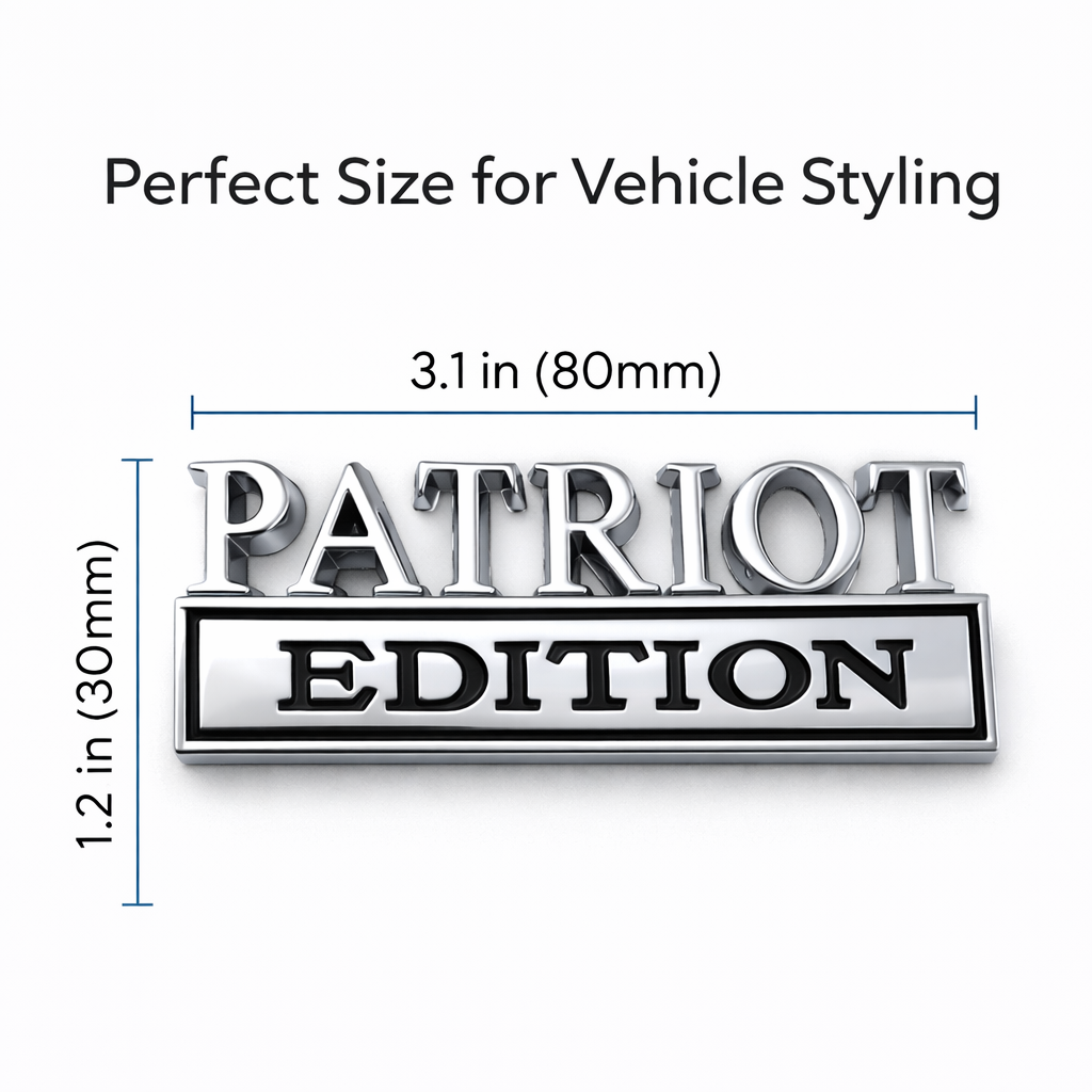 3D Metal Patriot Edition Car Badge | Universal Fender Emblem Sticker for Jeep Trucks SUVs | Weatherproof Auto Decal