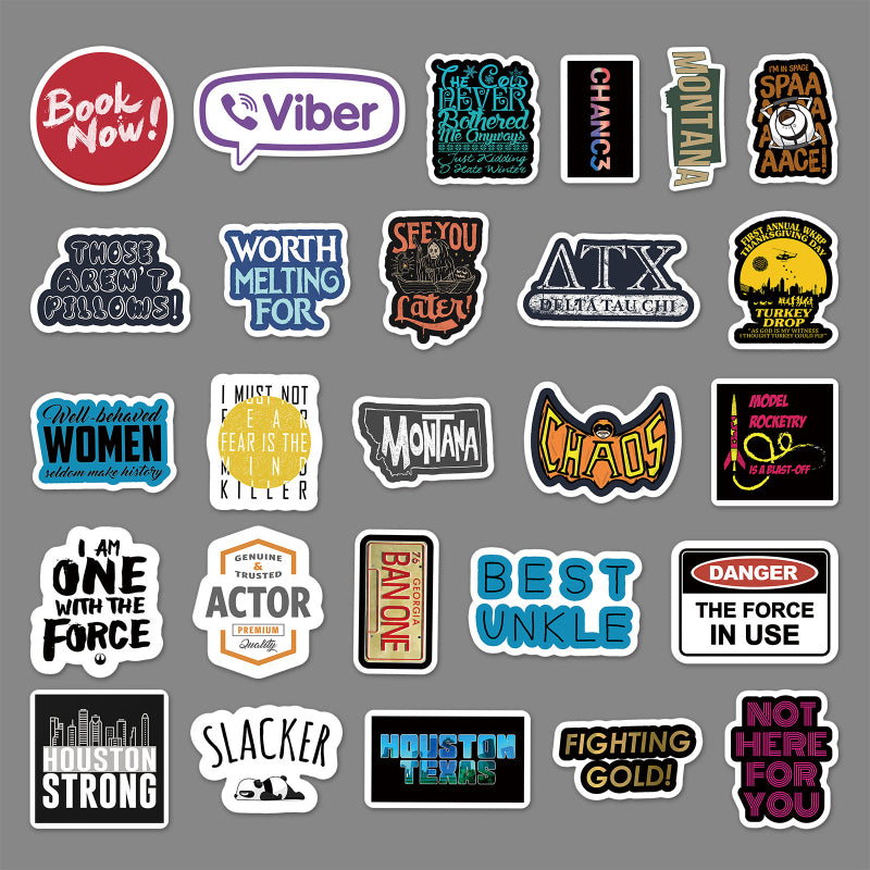 Cartoon Graffiti Letter Stickers – 54PCS Waterproof Vinyl Decals for Luggage, Laptop, Car, Skateboard – Aesthetic DIY Decoration for Teens & Creators
