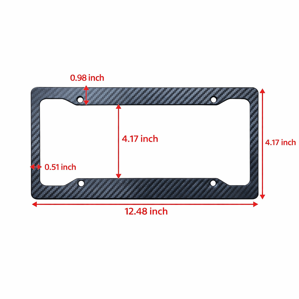 Carbon Fiber ABS License Plate Frame – Universal Car Plate Holder, Durable & Rustproof