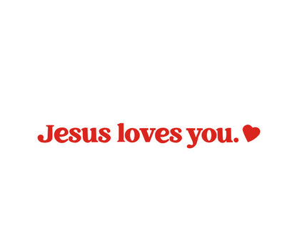 Christian Car Sticker - Jesus Loves You Rearview Mirror Decal, Faith-Inspired Vinyl Quote