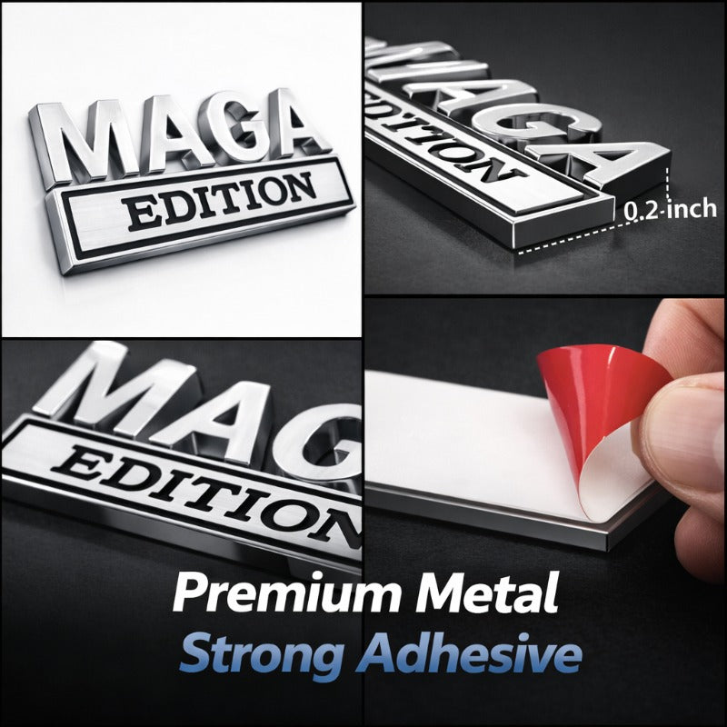 3D Metal MAGA Edition Car Badge | Truck Fender Emblem | Weatherproof Vehicle Tailgate Sticker