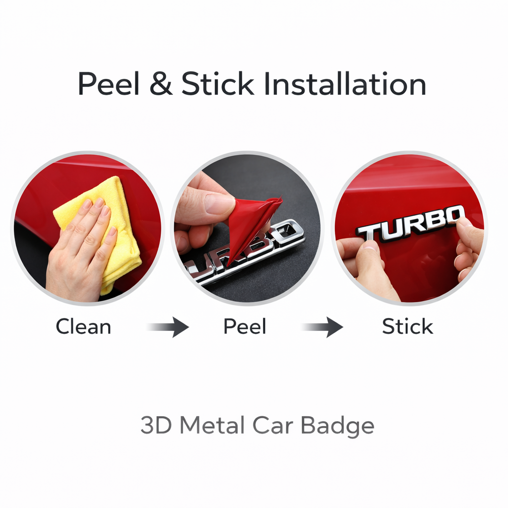 Turbo Limited Edition Metal Car Badge – 3D Alloy Emblem Sticker for Car Fender, Trunk, Hood Decoration, Universal Auto Styling