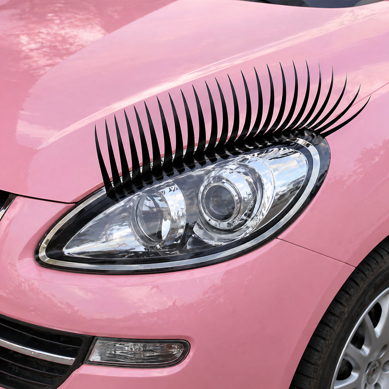 Car Headlight Eyelash Sticker, Cute Car Eyelashes Decal, Funny Auto Accessories, Headlight Lash Trim, Gift for Her Car Decor