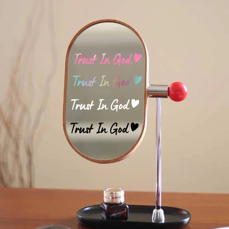 Faith Car Mirror Decal – Trust in God Sticker for Women Drivers | Inspirational Rearview Accessory