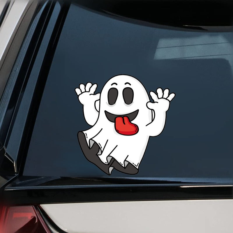 Halloween Car Stickers Ghost Witch PVC Decals – Self-Adhesive, Waterproof, Unique Decoration for Spooky Holiday Vibes