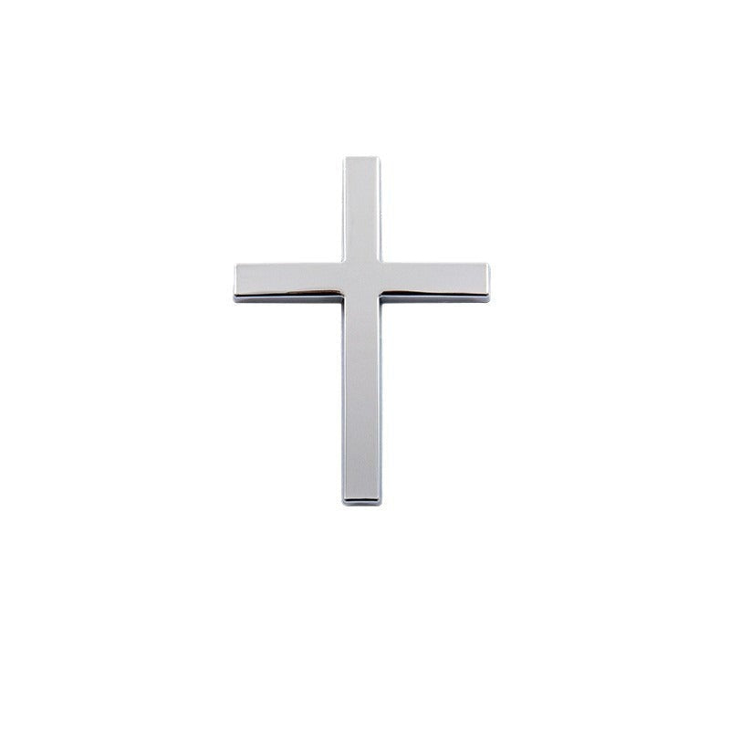 3D Metal Cross Car Emblem Sticker – Universal Auto & Motorcycle Decoration Badge, Faith Symbol Tail Logo, Waterproof Custom Design