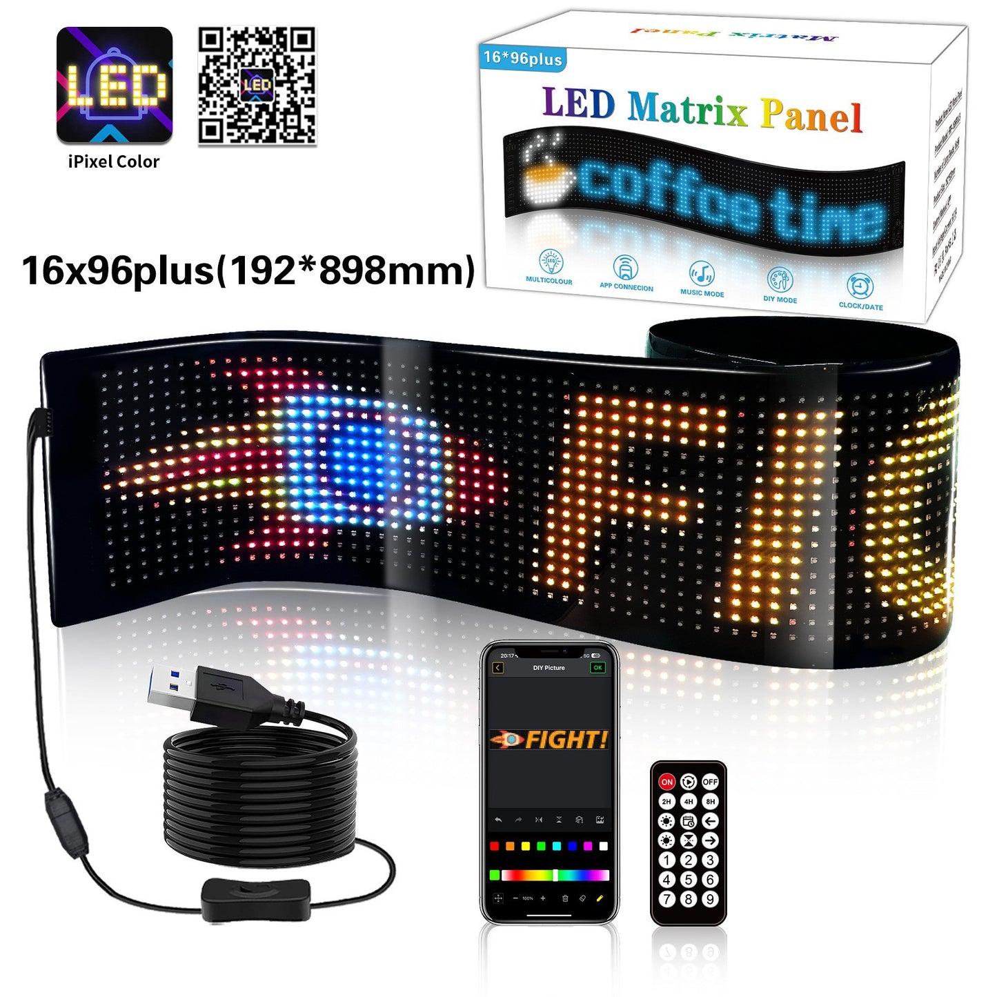 Flexible LED Car Display | Wireless App Control | Customizable Messaging | Drive with Innovation