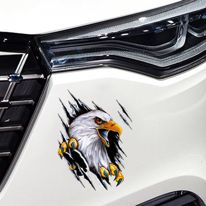 3D Eagle Scratch Car Sticker – Realistic Tear Design, Scratch Cover & Cool Personalized Car Decal