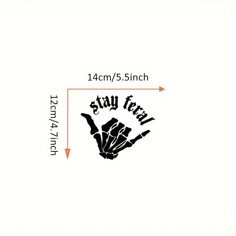 Funny Reflective Car Sticker - Skeleton Finger Design, Personalized Decoration to Turn Heads