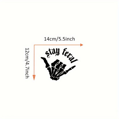 Funny Reflective Car Sticker - Skeleton Finger Design, Personalized Decoration to Turn Heads