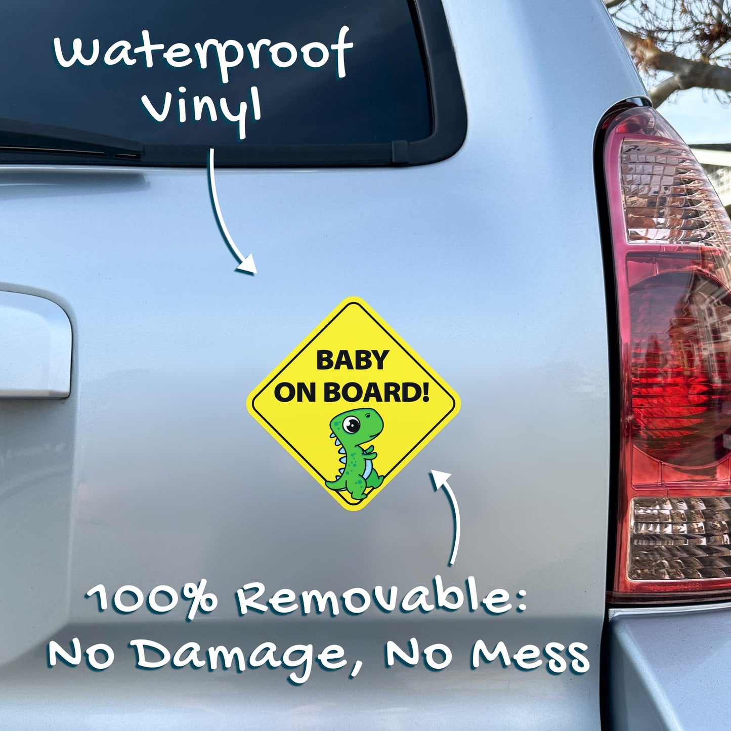 Baby on Board Reflective Bumper Sticker – Safe Driving Car Decal, Easy Removable, Cute & Protective Sign for Family