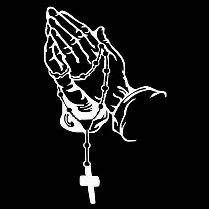 Laser Car Sticker Prayer Rosary Waterproof Reflective Motorcycle Window Decal Spiritual Protection