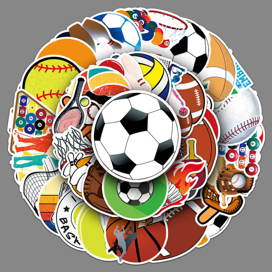 50Pcs Sports Graffiti Waterproof Stickers | Multi-Purpose Decor for Luggage & Phone Cases | Trendy Athletic Designs | Express Your Unique Style