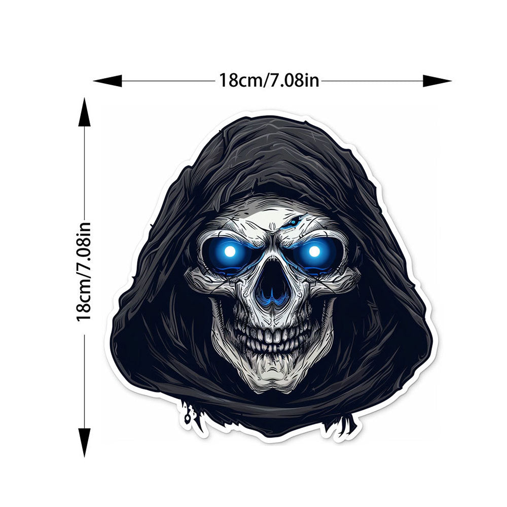 Car Scratch Cover Sticker 3D Funny Ghost Face Decal, Unique Skeleton Mechanical Style Cool Car Decoration