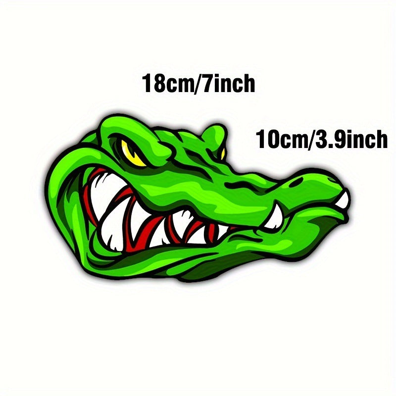 Cartoon Crocodile Car Sticker | Scratch Cover | Creative & Personalized Decoration | Fun & Unique