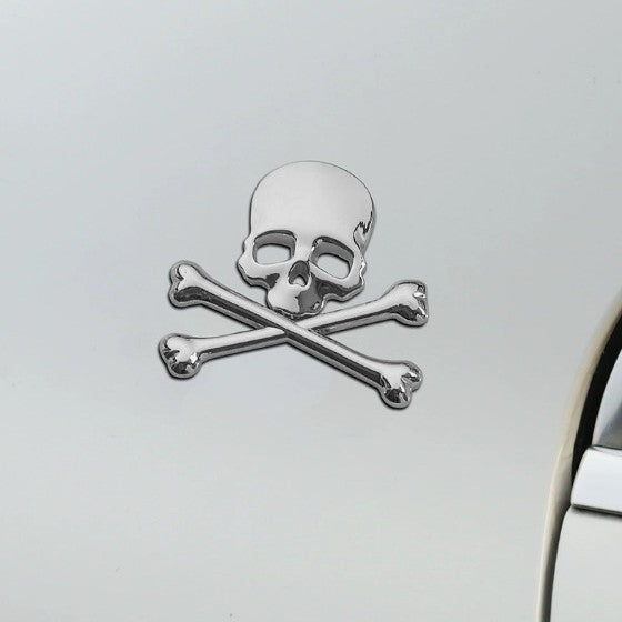 3D Skull Car Emblem Sticker Set – Alloy Ghost Head Badge, Waterproof Durable, Halloween Cool Decoration for Cars