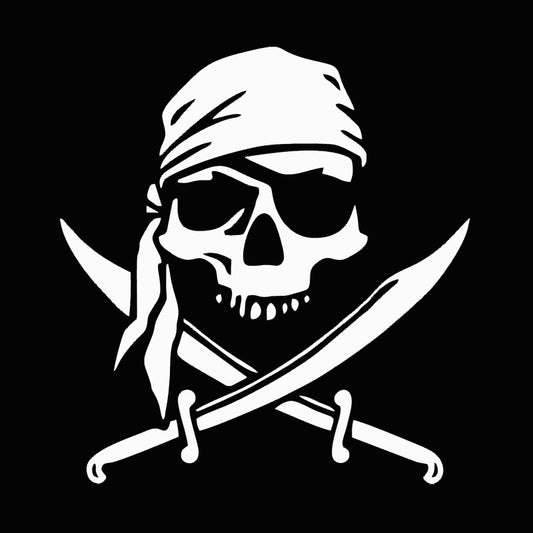 Car Sticker Skull Pirate Window & Body Decal – Waterproof Cool Decoration for Cars, E-Bikes & Laptops