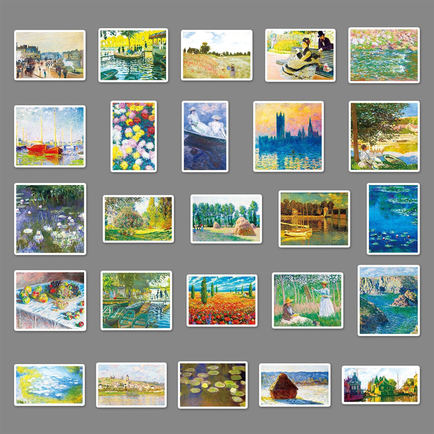 50PCS Monet-Inspired Art Stickers – DIY Aesthetic Decor for Phone Cases & Luggage, Trendy Graffiti to Express Your Creativity!