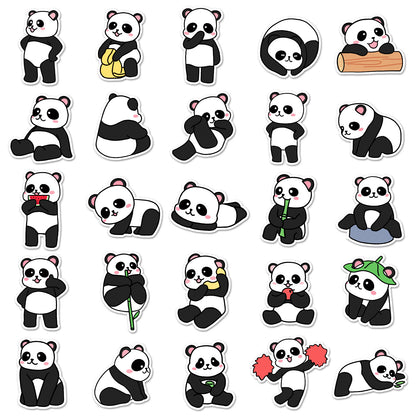 50pcs Panda Cartoon Stickers | Waterproof & Durable | Original Design | Add Fun to Your Life