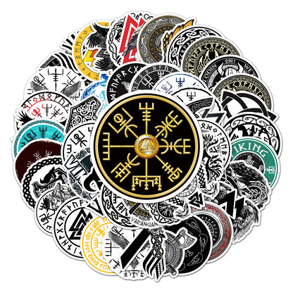 50pcs Viking Pirate Graffiti Stickers | Waterproof & Durable | Ideal for Laptops, Skateboards, Luggage | Express Your Unique Style