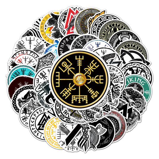 50pcs Viking Pirate Graffiti Stickers | Waterproof & Durable | Ideal for Laptops, Skateboards, Luggage | Express Your Unique Style