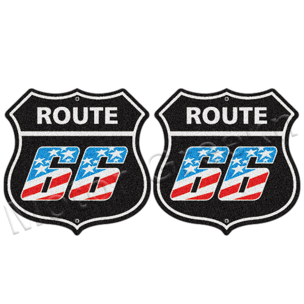 Retro Motorcycle Sticker – Waterproof Matte Route 66 Decal | Durable USA Road Trip Decor | Car, Laptop, Bike Vibes