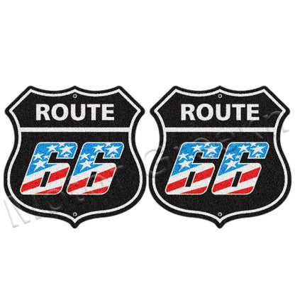 Retro Motorcycle Sticker – Waterproof Matte Route 66 Decal | Durable USA Road Trip Decor | Car, Laptop, Bike Vibes