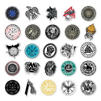 50pcs Viking Pirate Graffiti Stickers | Waterproof & Durable | Ideal for Laptops, Skateboards, Luggage | Express Your Unique Style